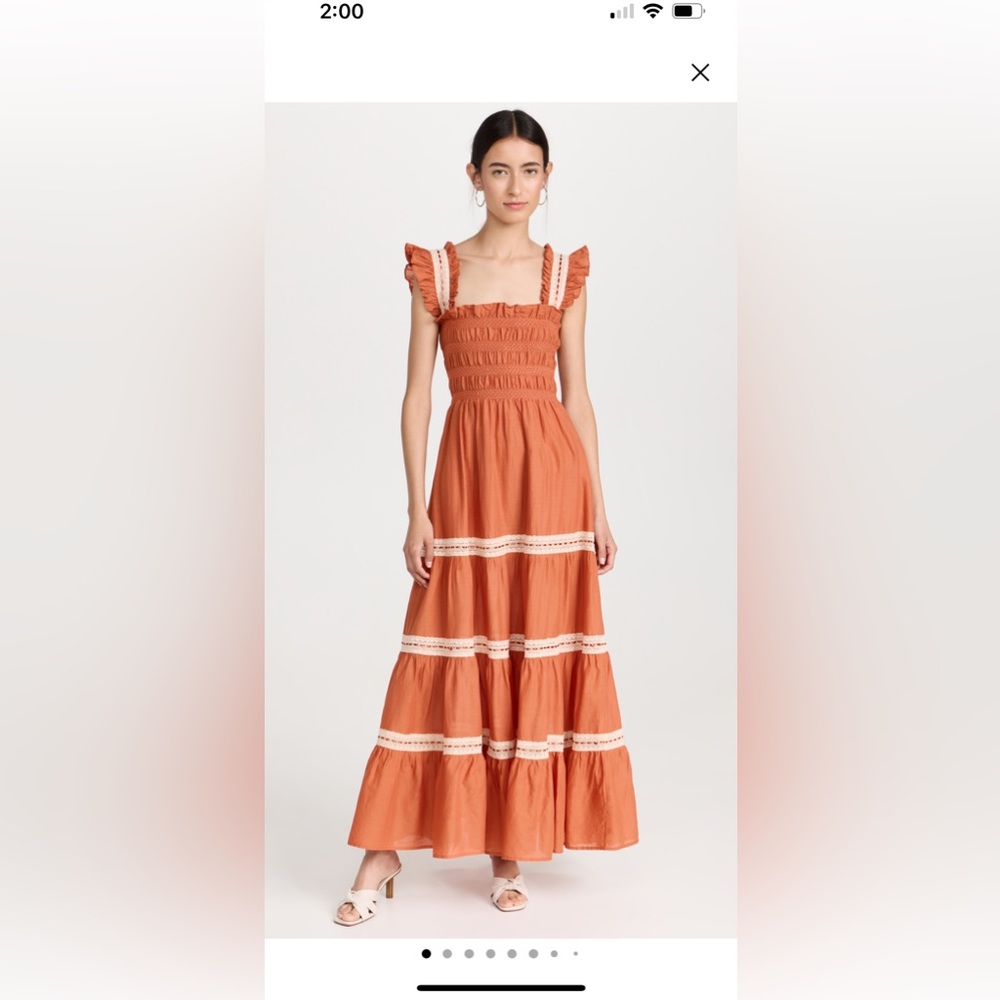 Rixo orange maxi dress great for transitional season